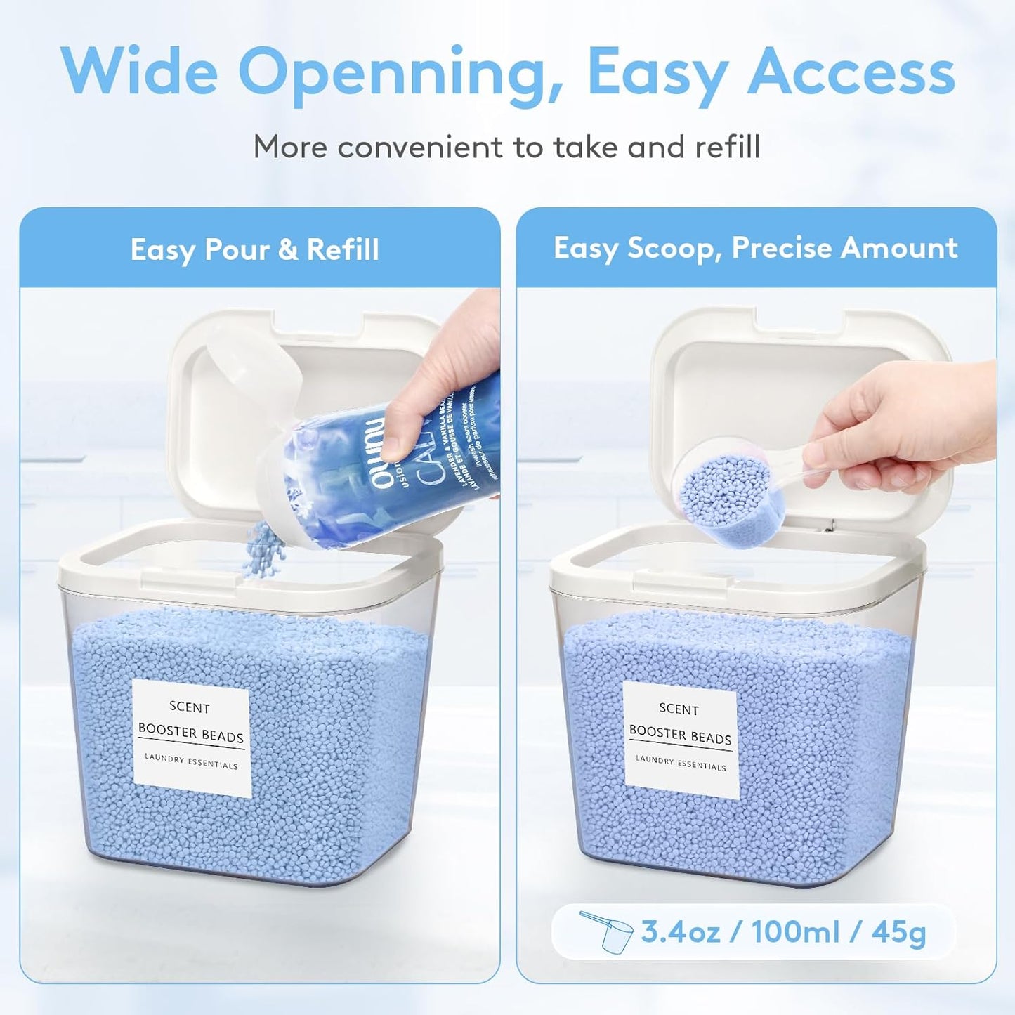 Lifewit Laundry Pods Container with Pop-up Lid, Coffee Pod K Cup Storage, Laundry Room Organization, Dryer Sheet Holder for Washing Powder Detergent, 2700 +2000ml/0.72+0.5gal, 3PCS