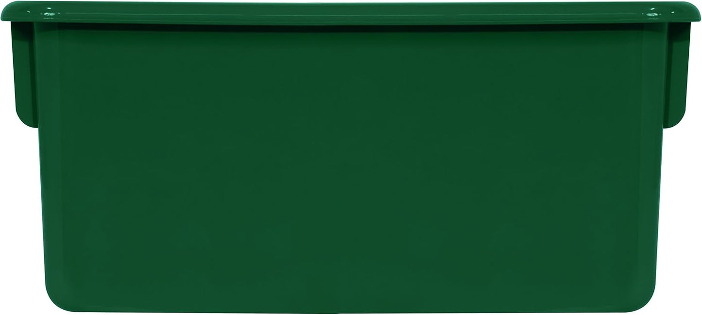 Wood Designs Cubby Storage Bin, Heavy Duty Plastic Containers for Kids Green Cubby Tray Set of 25