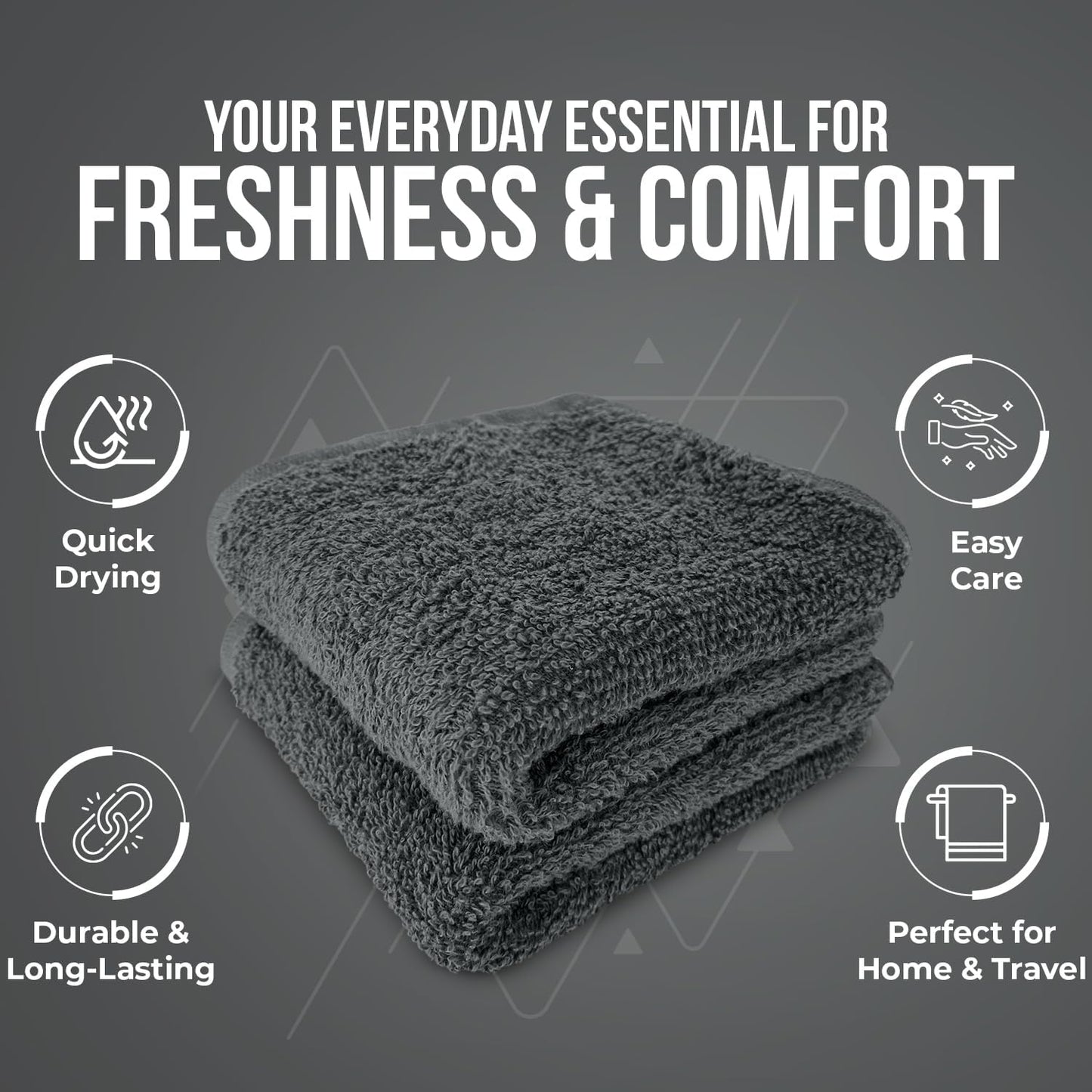 DAN RIVER 24 Pack Wash Cloths for Showering [12x12] - 100% Cotton Washcloths Premium Quality Flannel Face Cloths for Bathroom, Highly Absorbent and Soft Feel Wash Clothes, Assortment 5