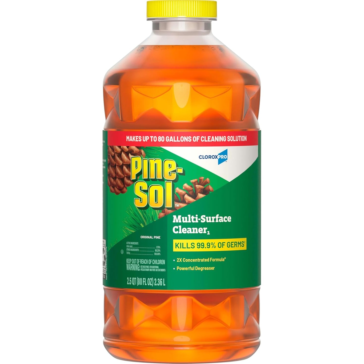 CloroxPro Pine-Sol Multi-Surface Cleaner, All Purpose Cleaner, Original Pine, 80 Fluid Ounces (Package May vary)