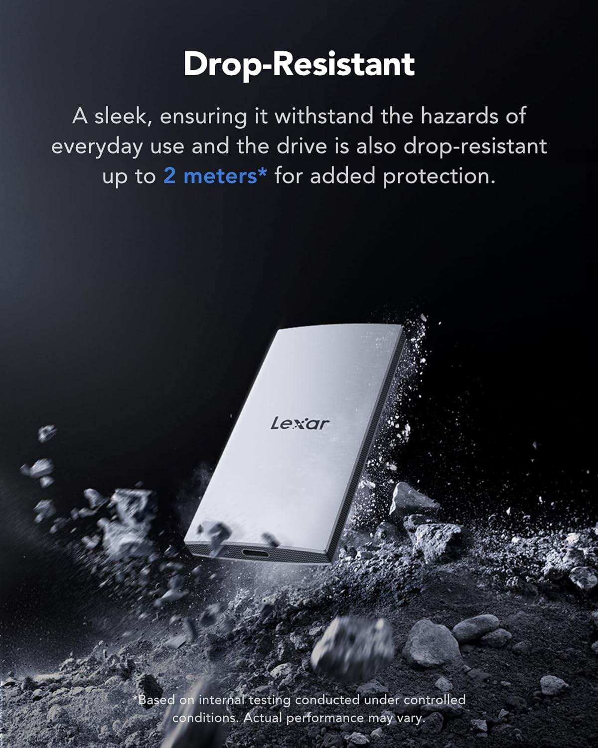 Lexar ES3 1TB External SSD, USB 3.2 Gen2 Portable SSD, PSSD Up to 1050MB/s Read, 1000MB/s Write, External Solid State Drive Compatible with iPhone 17 Series/Mac/PS5/XBOX/Laptop/PC, Silver