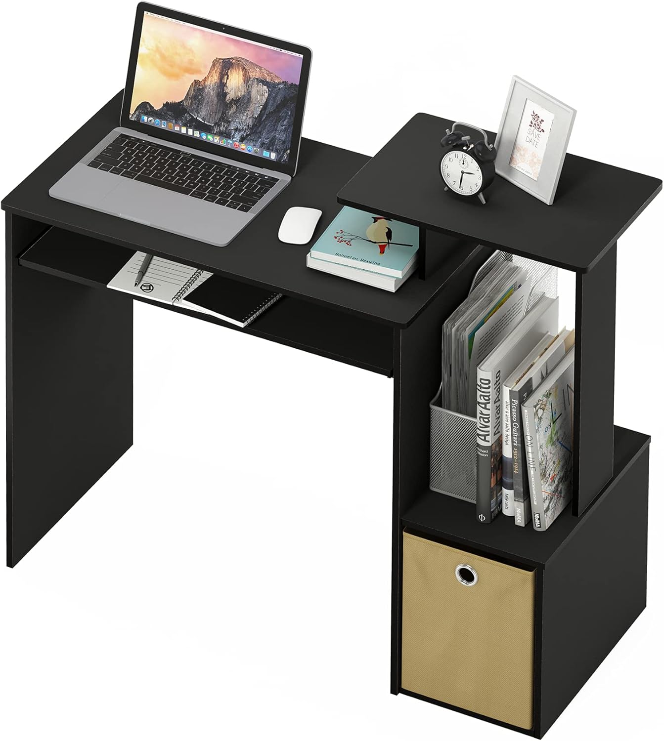 Furinno Econ Multipurpose Home Office Computer Writing Desk, Black/Brown