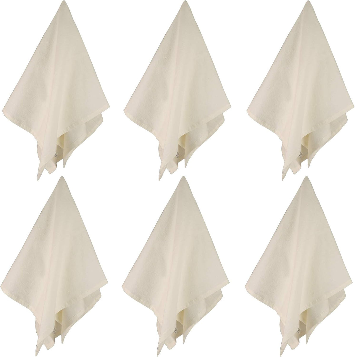 DG Collections 100% Cotton Flour Sack Towels – 12 Pack, 27x27 Inches, Natural, Lint-Free, Pre-Washed, Hemmed Edges – Reusable Kitchen Towels for Cleaning, Embroidery, Printing & Crafts - Natural