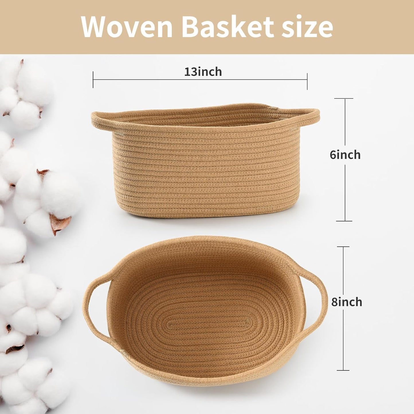 Happyiren Cute Woven Gift Basket with Handle – Brown Storage Basket Empty, Gift Baskets for Valentines Day Birthday Baby Shower Raffle Burr, Decorative Organizer ontainer for Office, Home