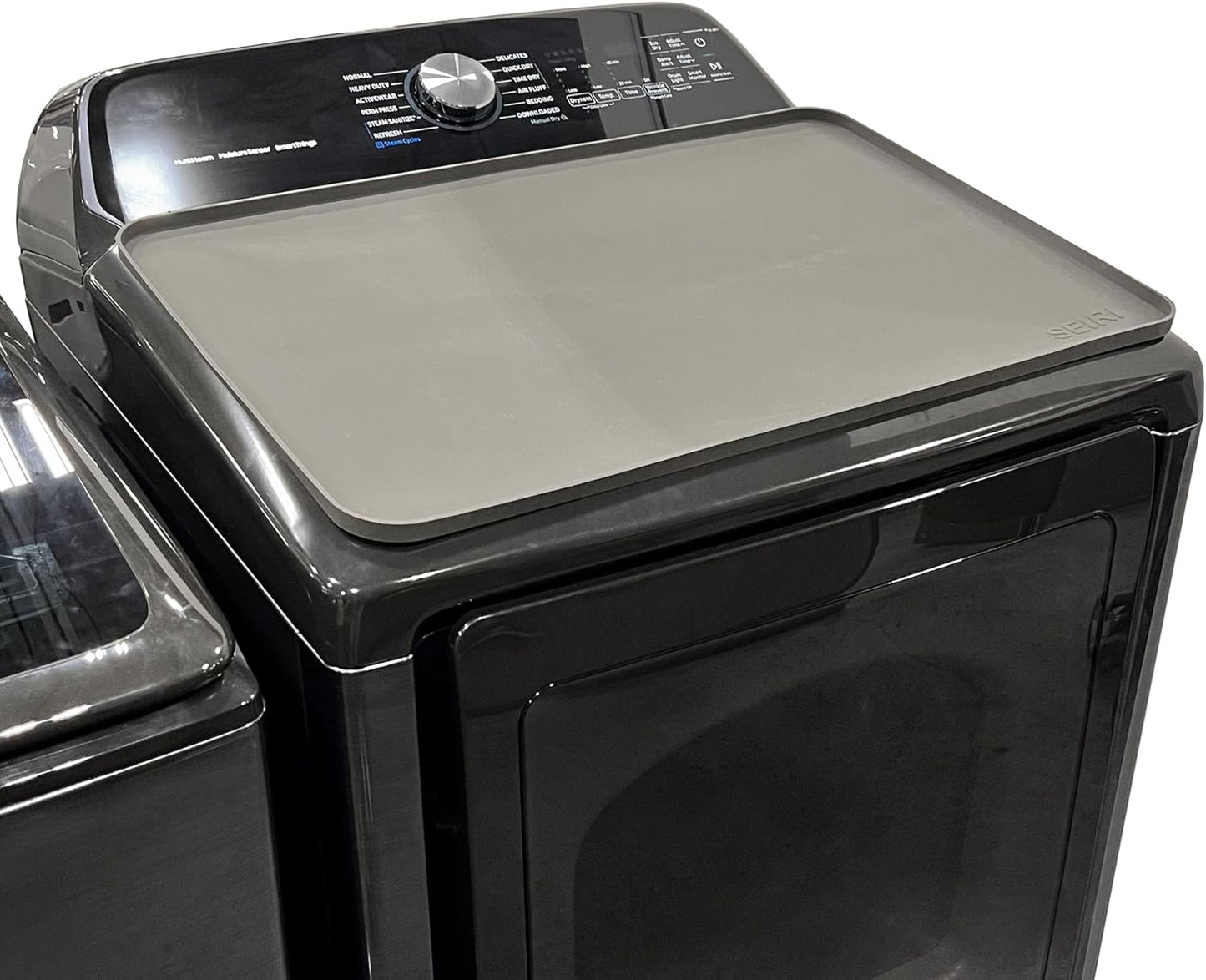 1 PACK SEIRI Washer and Dryer Topper, 26" x 18" Silicone Top Protector Mat for Slant Top Surface Cover and Top Load Washing Machine Laundry Room Non-Slip Waterproof Dryer Cover Medium (Dark Gray)