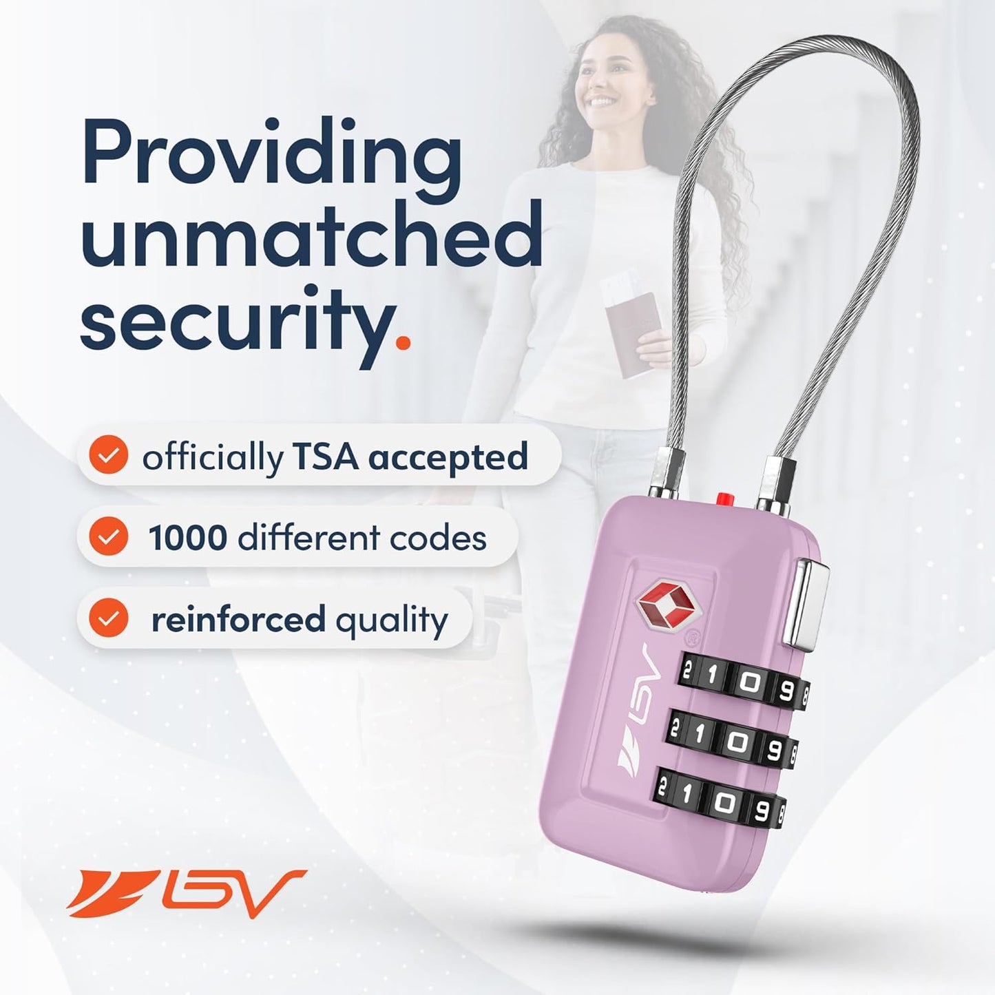 TSA Accepted Luggage Travel Lock, Set-Your-Own Combination Lock for School Gym Locker, Luggage Suitcase Baggage Locks, Filing Cabinets, Toolbox, Case (Purple, 2 Pack)