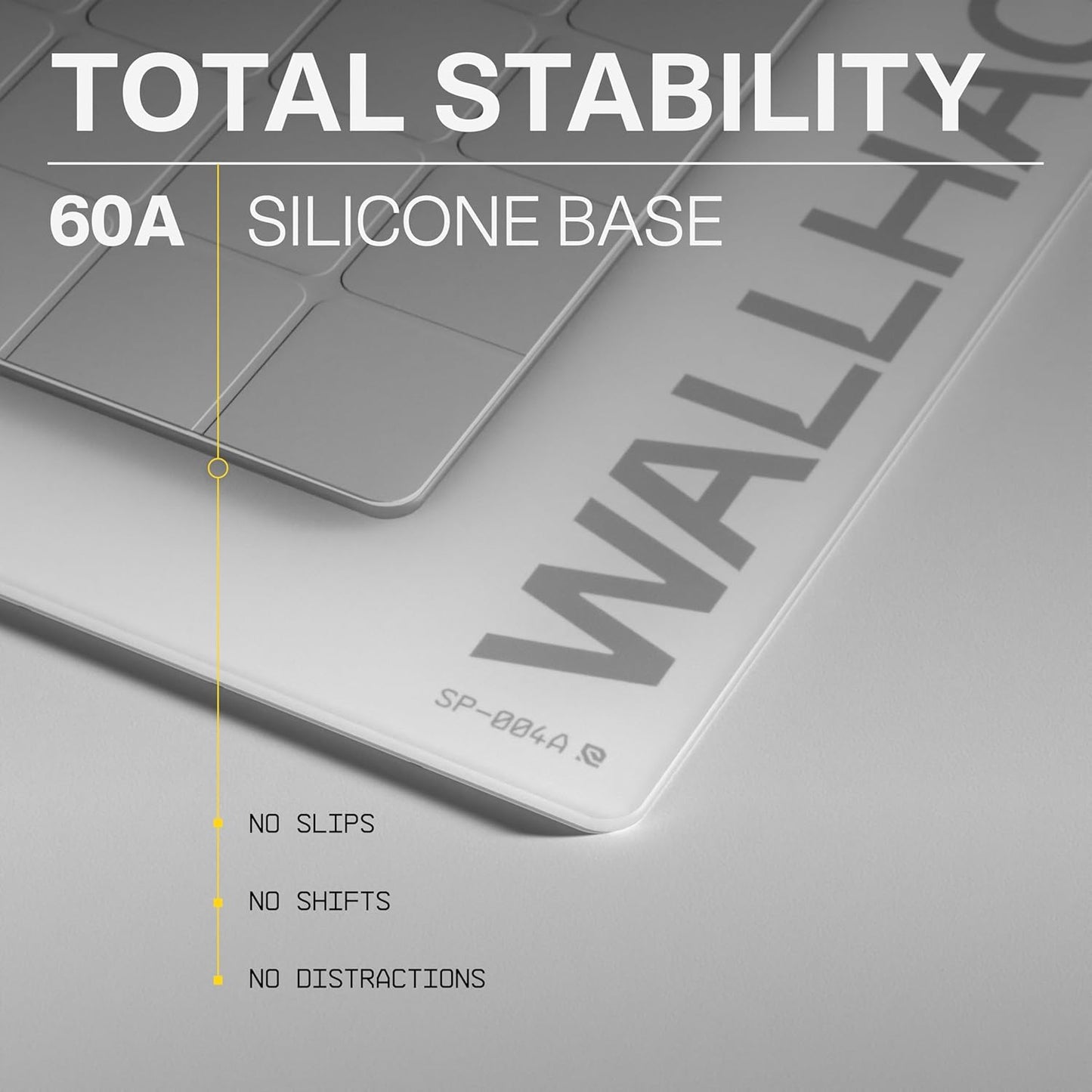 Wallhack SP-004A Glass Gaming Mouse Pad – 4th Gen Micro-Etched Surface, Medium Mousepad for Esports, Ultra-Fast Glide with Stopping Power, Tempered Glass, Durable & Portable, 15.4"x17.7" | White