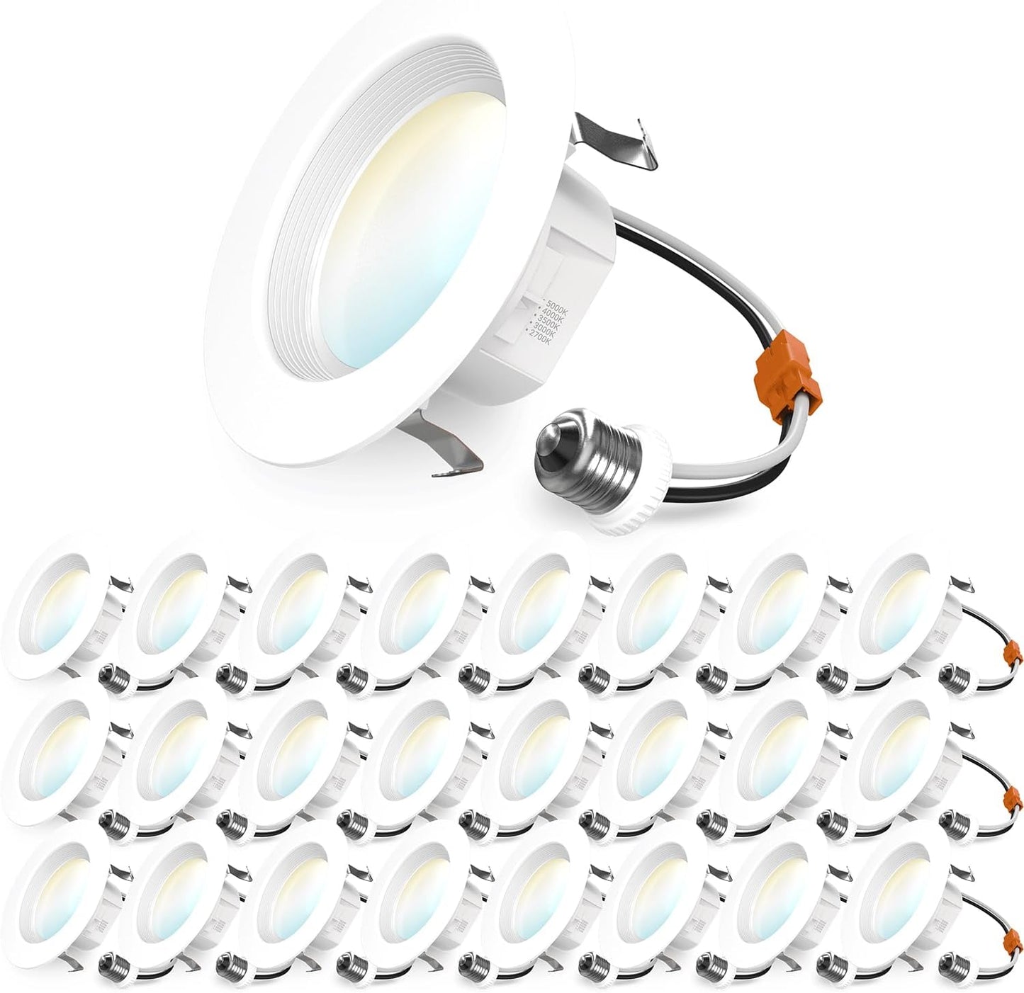 Sunco 24 Pack Retrofit LED Recessed Lighting 6 Inch, Downlight Can Lights for Ceiling, 1050 LM, 2700K/3000K/3500K/4000K/5000K, Dimmable, Baffle Trim, 13W=75W, 50000 Lifetime Hours, Damp Rated UL
