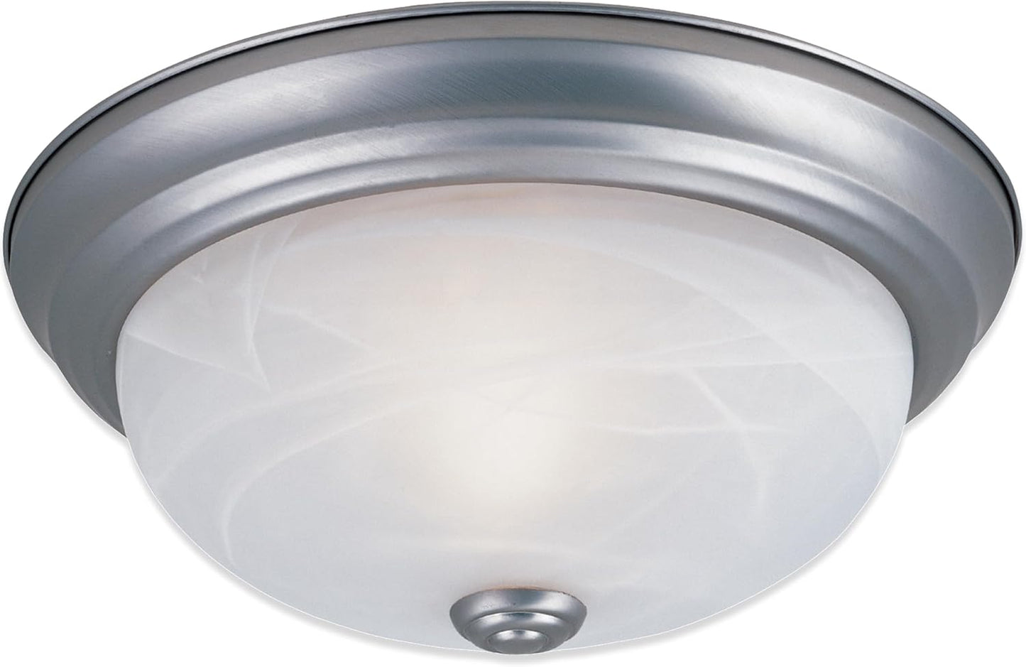 DESIGNERS FOUNTAIN Reedley 2-Lights Flush Mount Ceiling Light, 11 Inch Lighting Fixture for Kitchen, Bedroom, Bathroom, and Hallway, White Alabaster Glass, Oil Rubbed Bronze, 1257S-ORB-AL