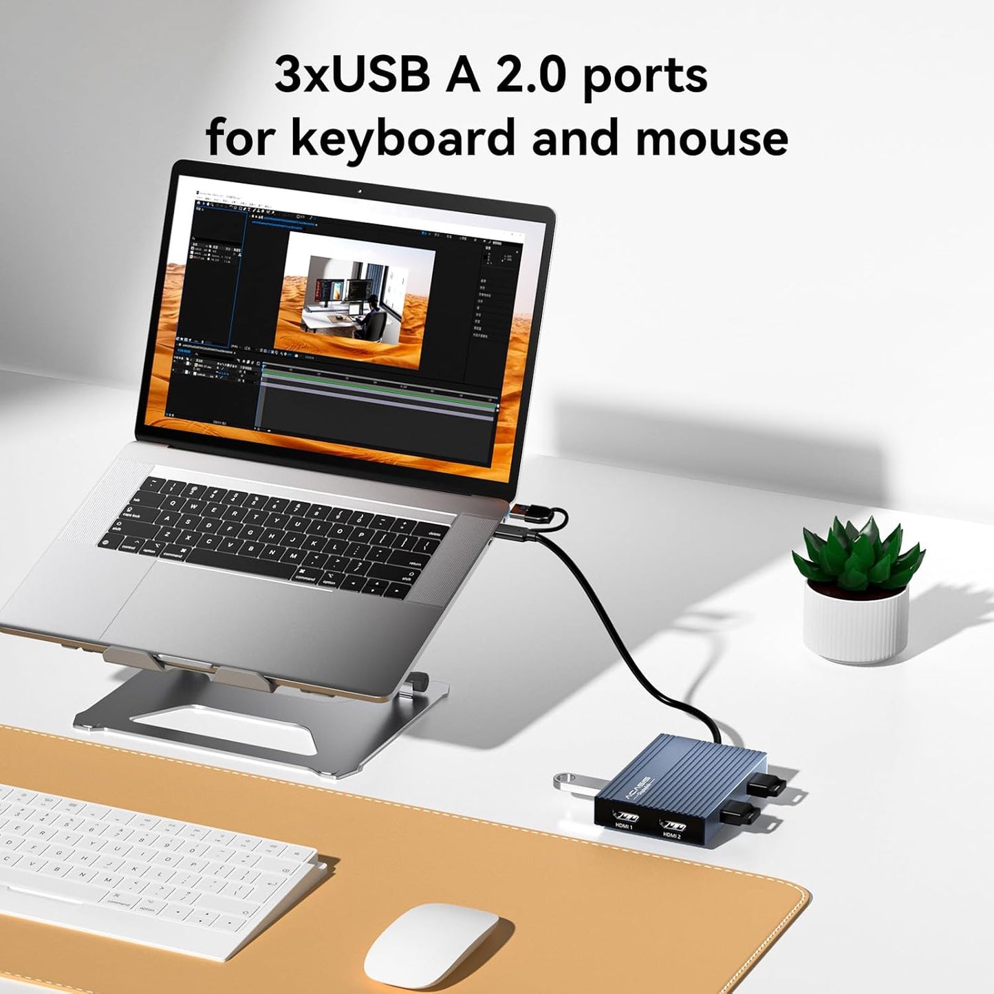 ACASIS USB C to Dual HDMI DisplayLink Adapter, 4K@60Hz, 2 HDMI & 3 USB-A Ports, 100W PD Charging, USB C DisplayLink Docking Station for Mac M1/M2/M3/M4/M5/Neo/Windows,USB A/C to Dual Monitor Adapter