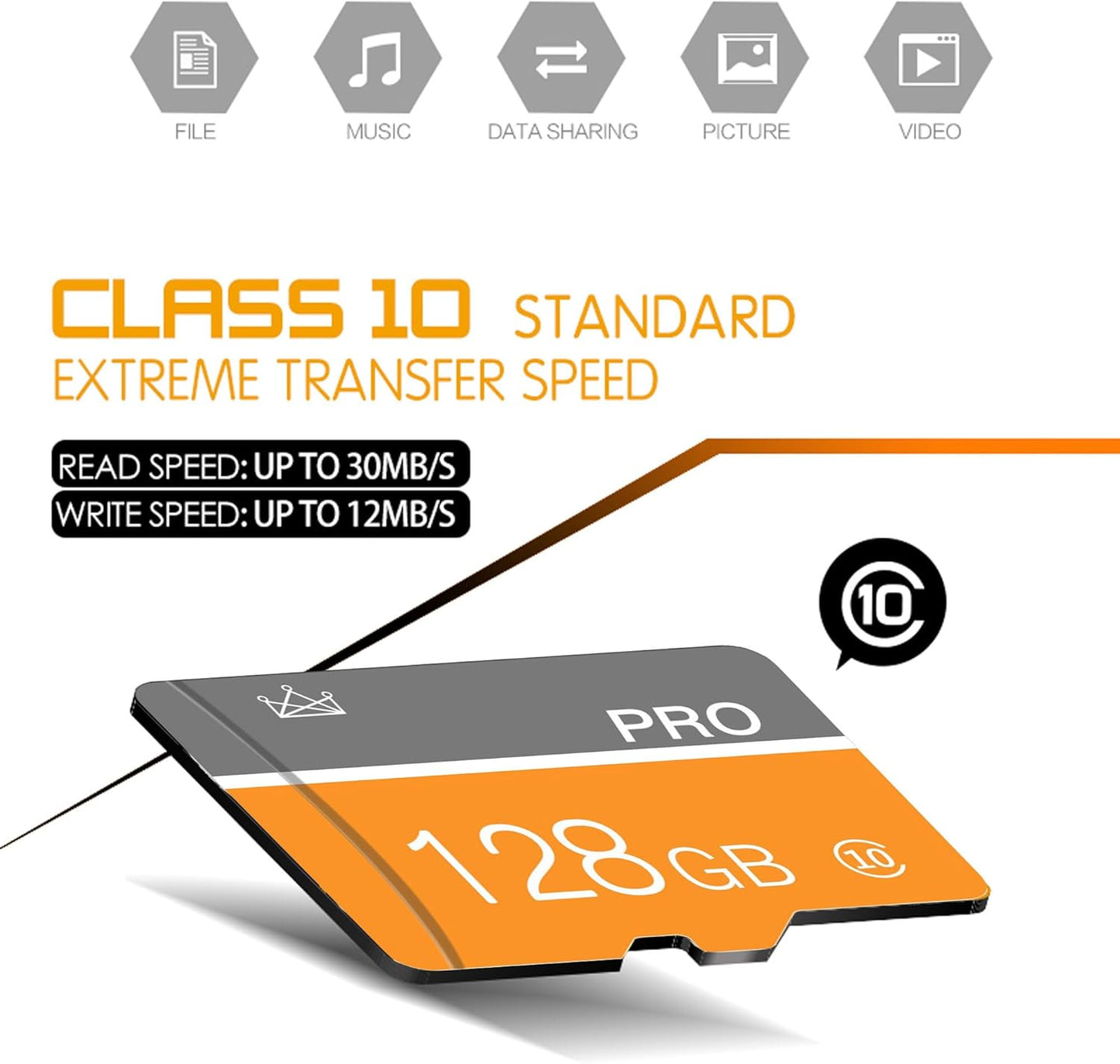 128GB Memory Card,Micro Card with Adapter Class 10 High Speed for Camera,Smartphone,Tablet,Personal Computer(2-Pack)