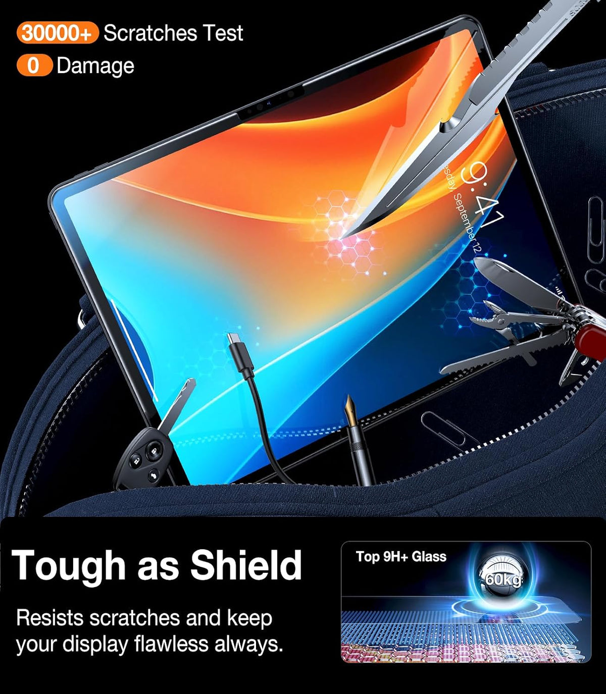 TORRAS for iPad Pro 11 Inch Screen Protector M5/M4, Top 9H+ Tempered Glass