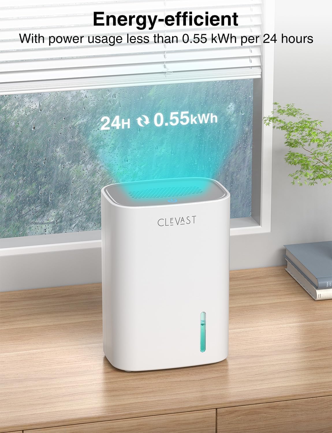 CLEVAST Small Dehumidifier for Home, 30oz Mini Quiet Dehumidifier for Bathroom Bedroom, Portable Compact Air Dehumidifier for Closet, RV, Camper