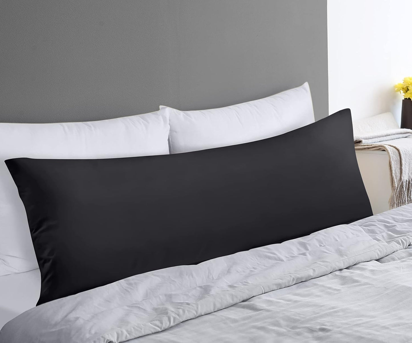 Utopia Bedding Full Body Pillow for Adults (Black, 20 x 54 Inch), Long Pillow Insert for Sleeping, Ideal for Side Sleepers
