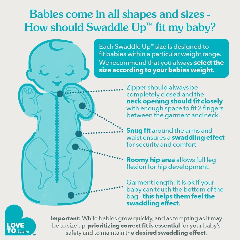 Love to Dream Swaddle UP, Baby Sleep Sack, Self-Soothing Swaddles for Newborns, Improves Sleep, Snug Fit Helps Calm Startle Reflex, New Born Essentials for Baby, Small 8-13lbs, Gray