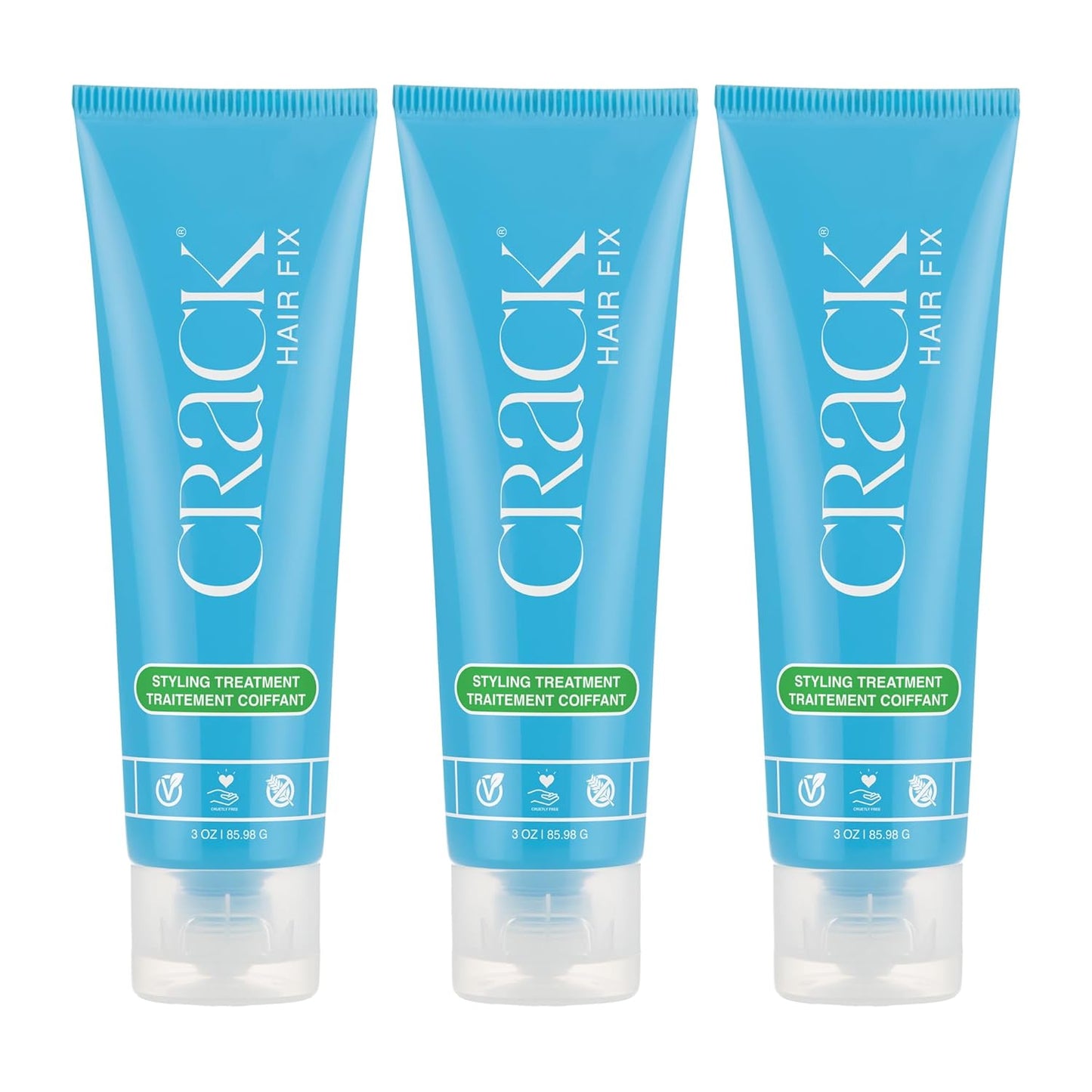Crack Hair Fix Air Dry Cream - Multi-Tasking, Anti-Frizz, Leave-In Styling Balm with Protection from Humidity, Chlorine, Heat Treatments & Sun, 3 oz