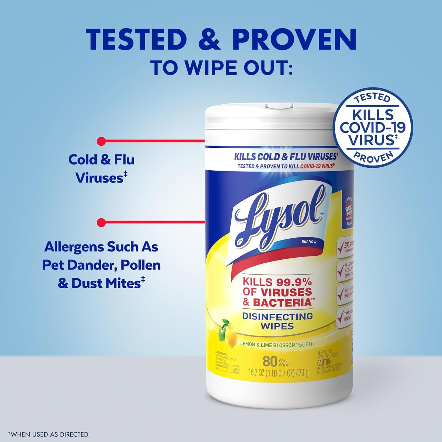 LYSOL Disinfecting Wipes, All Purpose Cleaner, Multi-Surface Antibacterial Cleaning Wipes, Household Cleaning Supplies, Dorm Essentials, Lemon + Crisp Linen + Mango & Hibiscus Scent, 80 ct. (3 Pack)
