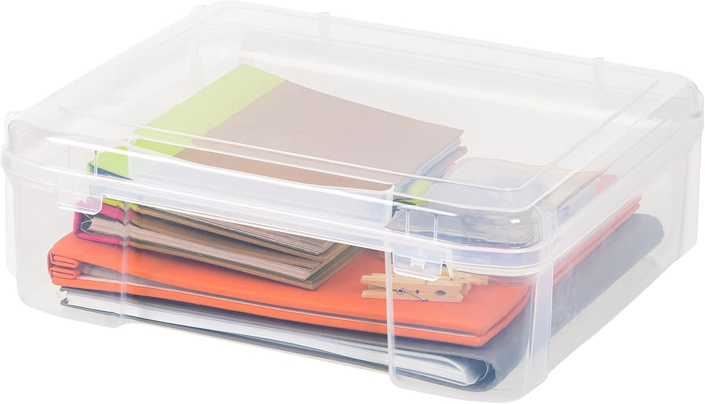 IRIS USA Fits 12" x 12" Paper, 6-Tier Scrapbook Rolling Storage Cart with Organizer for Stationery Vinyl Tools Office Art and Craft Supplies, Yarn, 6 Cases w/Built in Handle - Gray