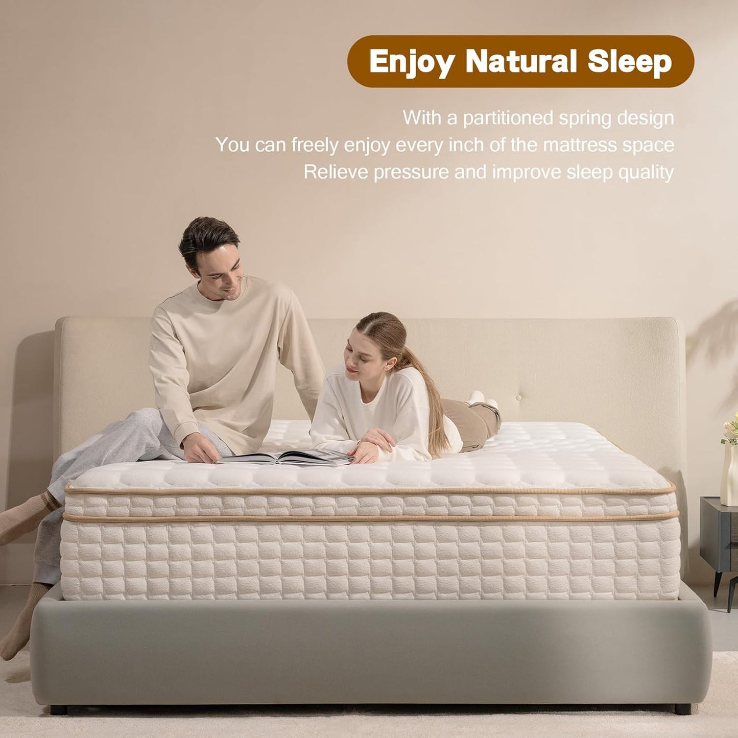 Full Size Mattress,12 Inch Hybrid Full Mattress in a Box with Memory Foam and Pocket Spring for Pressure Relief & Comfort Sleep & Zoned Support, Medium Firm,CertiPUR-US