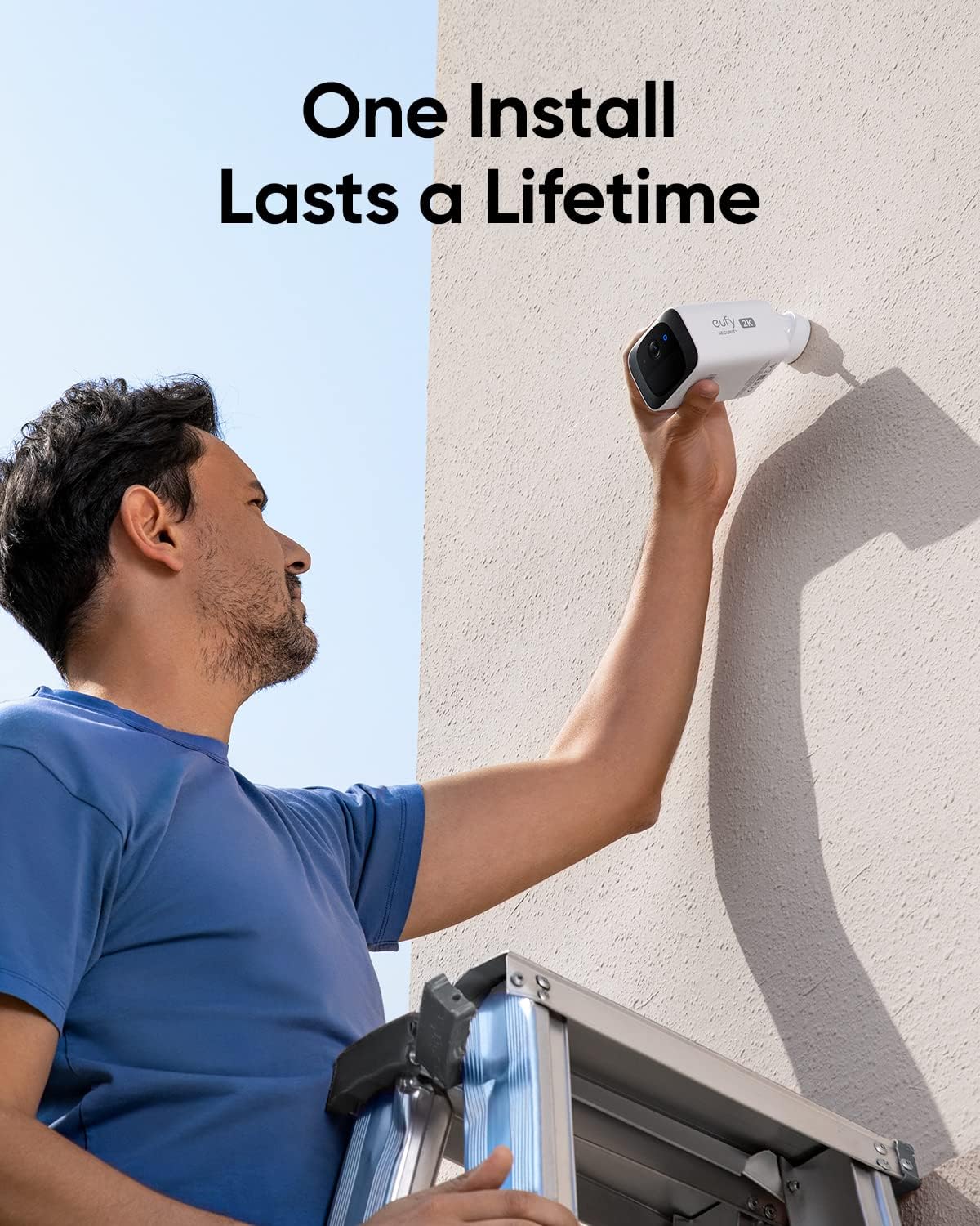 eufy Security SoloCam S220, Solar Security Camera, Wireless Security Camera Outdoor, 2K Resolution, Continuous Power, Built-in 8GB, No Subscription, HomeBase 3 Compatible, for Outdoor Surveillance