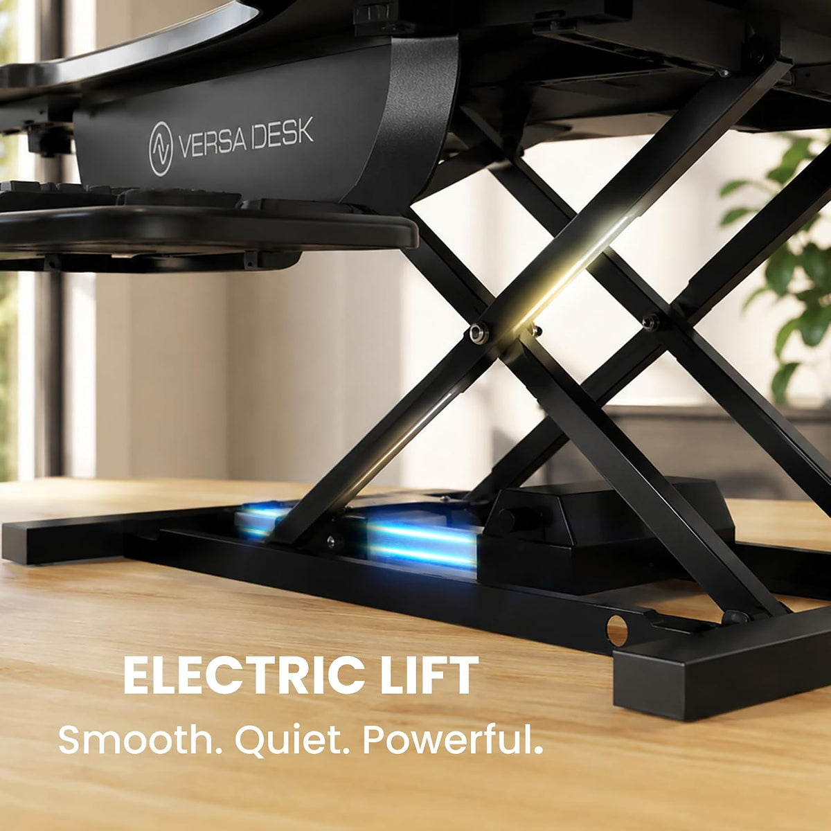 VERSADESK PowerPro 36 Inch Electric Standing Desk Converter – Push-Button Height Adjustable Sit to Stand Desk Riser for Dual Monitors & Laptop – Motorized Desktop Workstation with Wide Keyboard Tray
