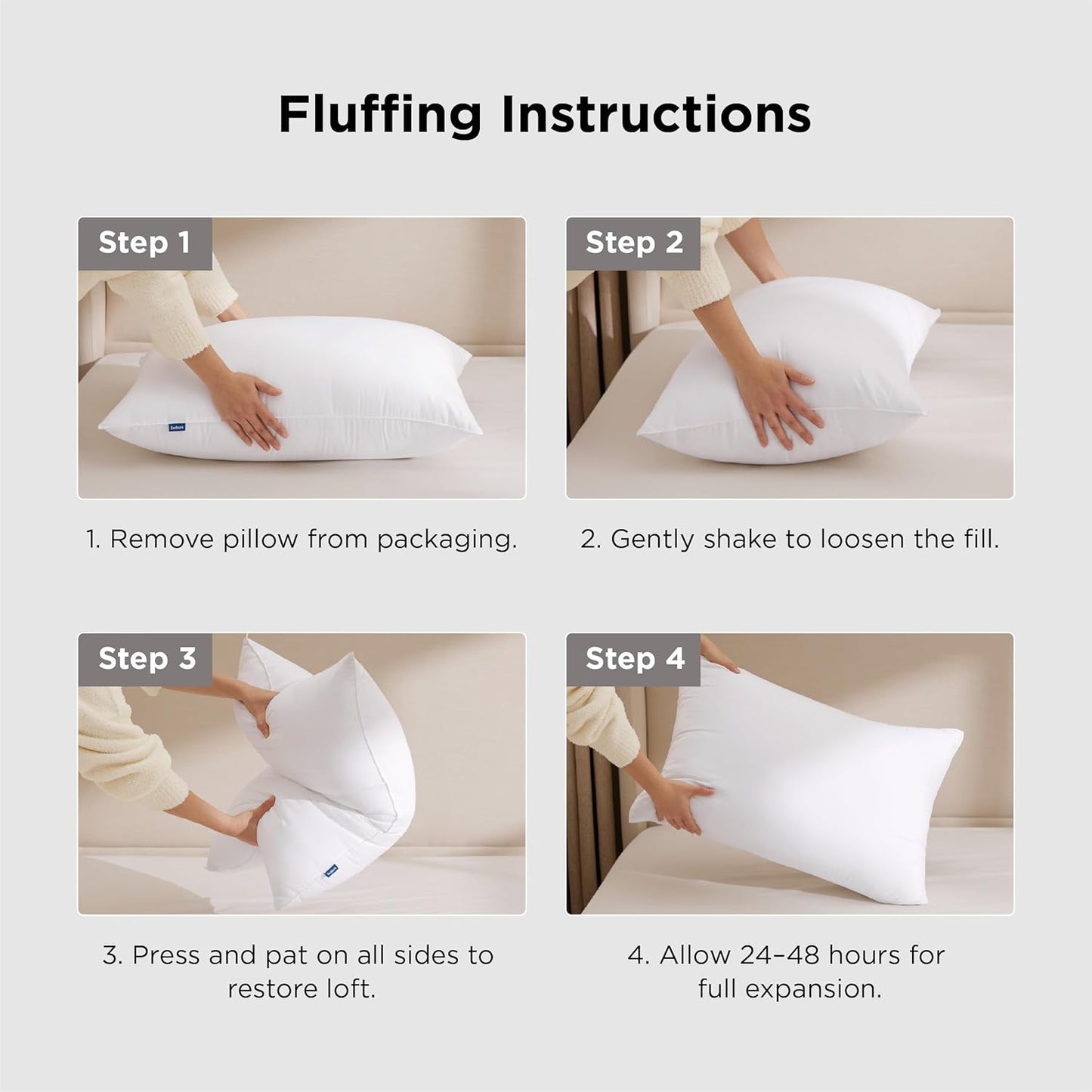 Bedsure Pillows Queen Size Set of 2 - Hotel Collection Bed Pillows for Sleeping, with Down Alternative Filling, Soft Support for Back, Stomach or Side Sleepers, Queen/Full, 28"x19", White, 2 Pack
