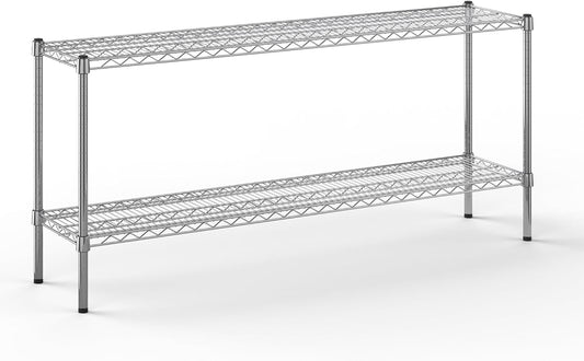 14" Deep x 60" Wide x 27" Height Wire Shelving Kit | 2-Tier | NSF Commercial Storage Rack Unit
