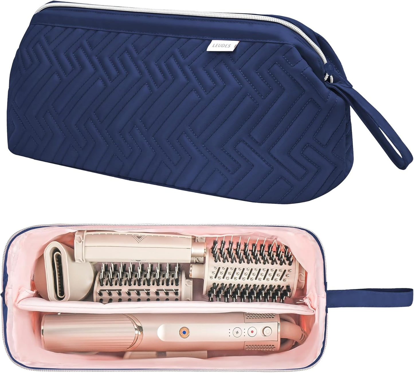 Leudes Hair Tools Travel Bag for Shark Flexstyle Carrying Case Portable Shark Hair Air Wrap Dryer Case Waterproof Dustproof Flat Curling Iron Travel Organizer (Blue)