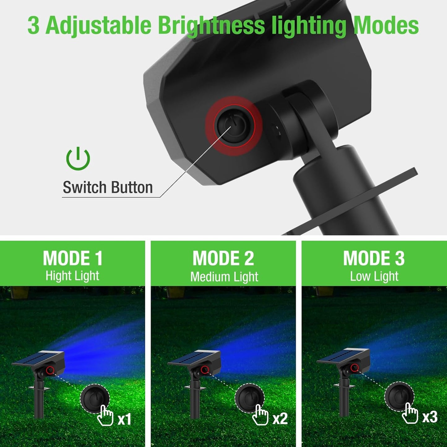 nipify 4 Pack Solar Spot Lights Outdoor, Solar Powered Waterproof Spotlight, Landscape Lighting for Outside Yard Garden Pathway,Blue