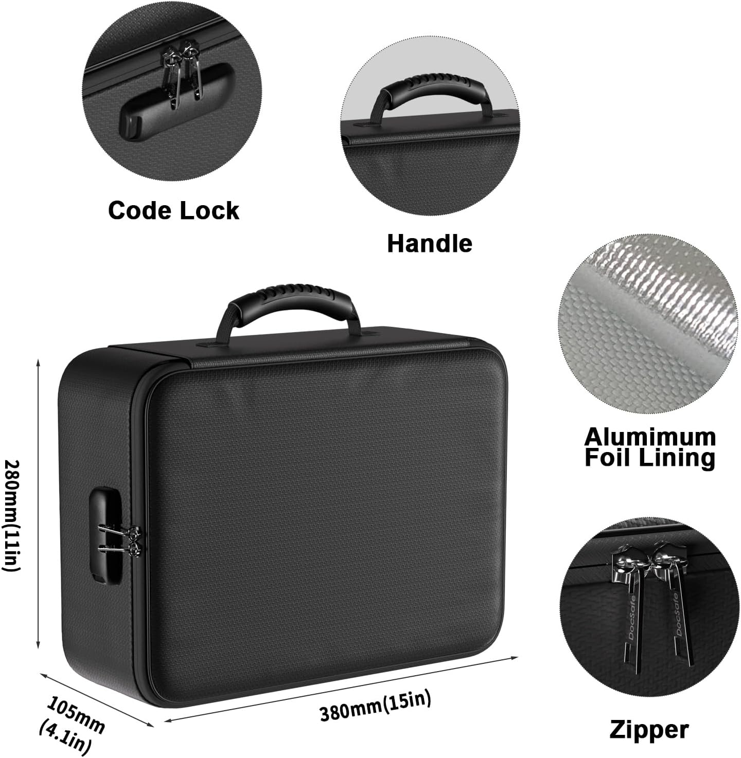 DocSafe 5200°F Document Organizer with Lock, Upgraded Heat Insulated Fireproof＆Water-Resistant Box 8 Layers File Organizer, Portable Home Travel Safe Storage for Important Documents and More