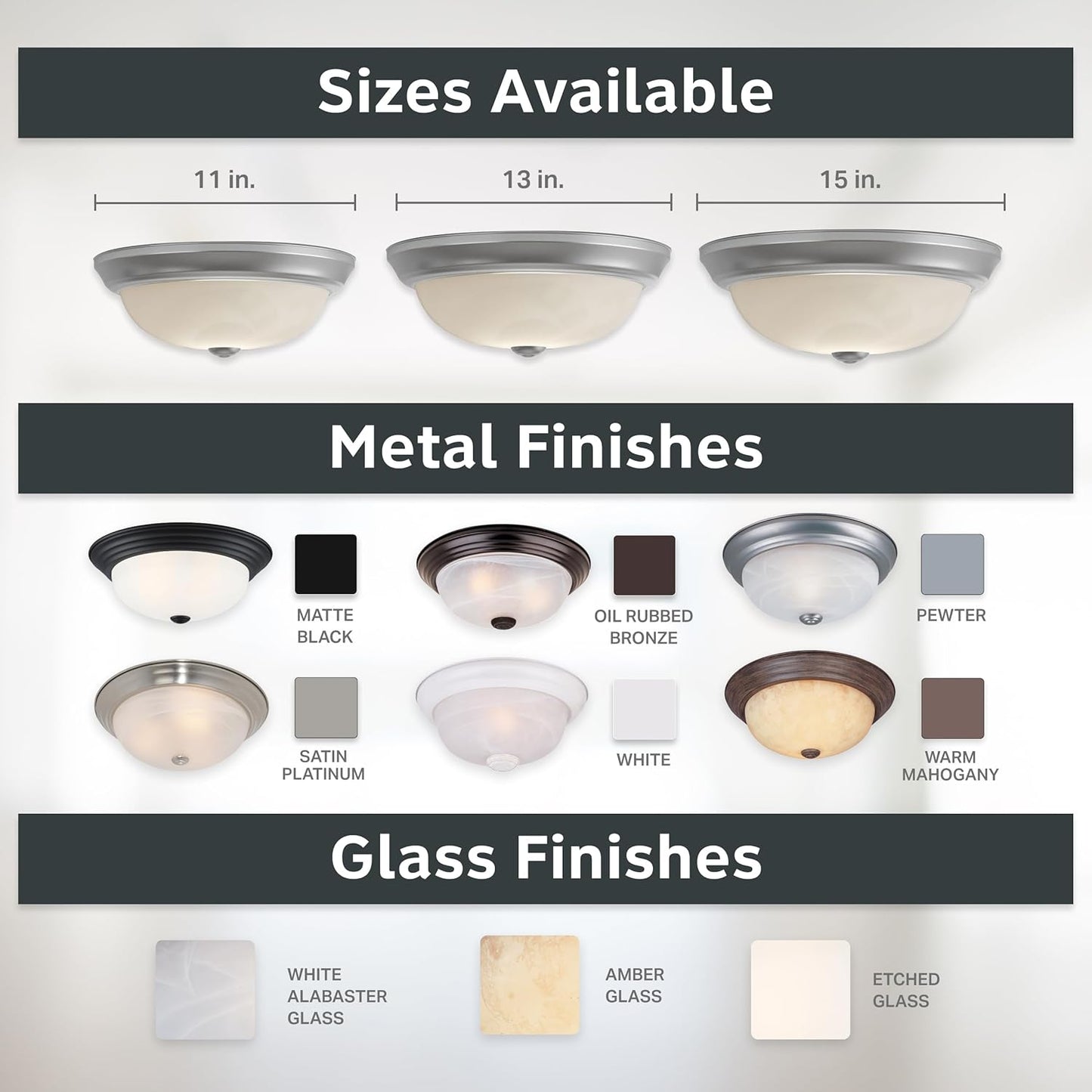 DESIGNERS FOUNTAIN Reedley 2-Lights Flush Mount Ceiling Light, 11 Inch Lighting Fixture for Kitchen, Bedroom, Bathroom, and Hallway, White Alabaster Glass, Pewter, 1257S-PW-AL
