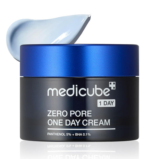 Medicube Zero Pore One-Day Cream 1.69 fl.oz - Visibly Smaller Pores, Controls Excess Oil - Pore Refining Cream with Panthenol, Salicylic Acid, and Niacinamide - Korean Skincare