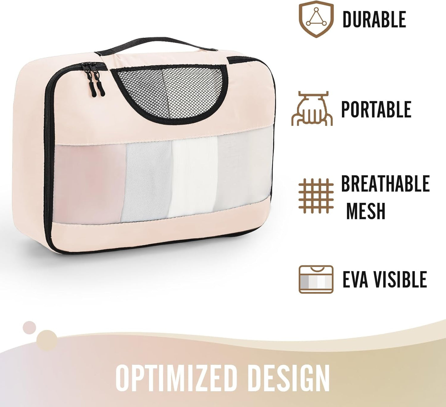 Veken 8 Set Packing Cubes for Travel Essentials, Suitcase Organizer Bags in 4 Sizes, Carry-On Luggage Accessories with Laundry Bag, Airplane Must Have, Gifts for Women Men