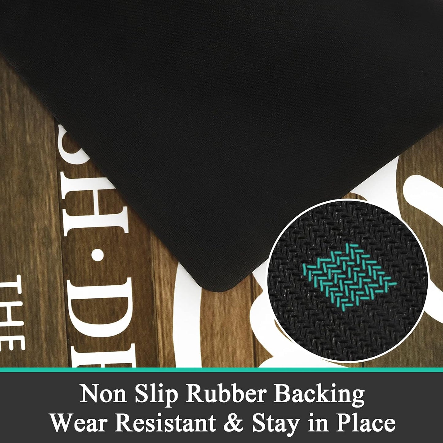 Pauwer Laundry Room Rug Runner 20"x48" Waterproof Rubber Laundry Mat Non Slip Kitchen Mats for Floor Washable Floor Mat Runner Rug for Farmhouse Mudroom Washroom Bathroom Decor