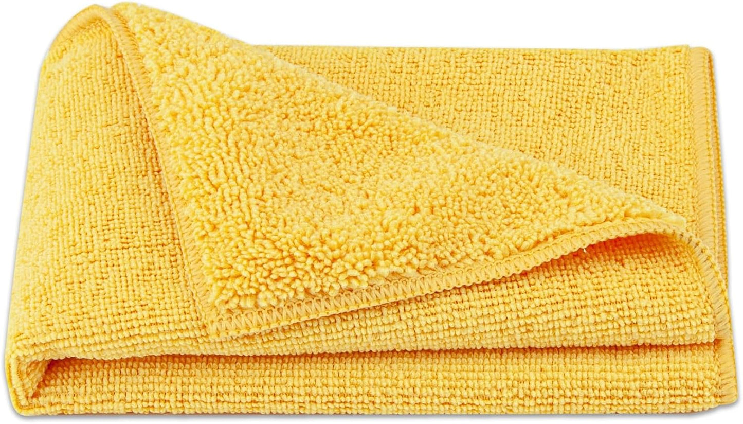 Amazon Basics Microfiber Car Drying Towels, Highly Absorbent, Lint Free, Scratch Free, Ultra-Soft, Car Detailing, Buffing and Polishing, 16" x 16", Yellow, 12-Pack