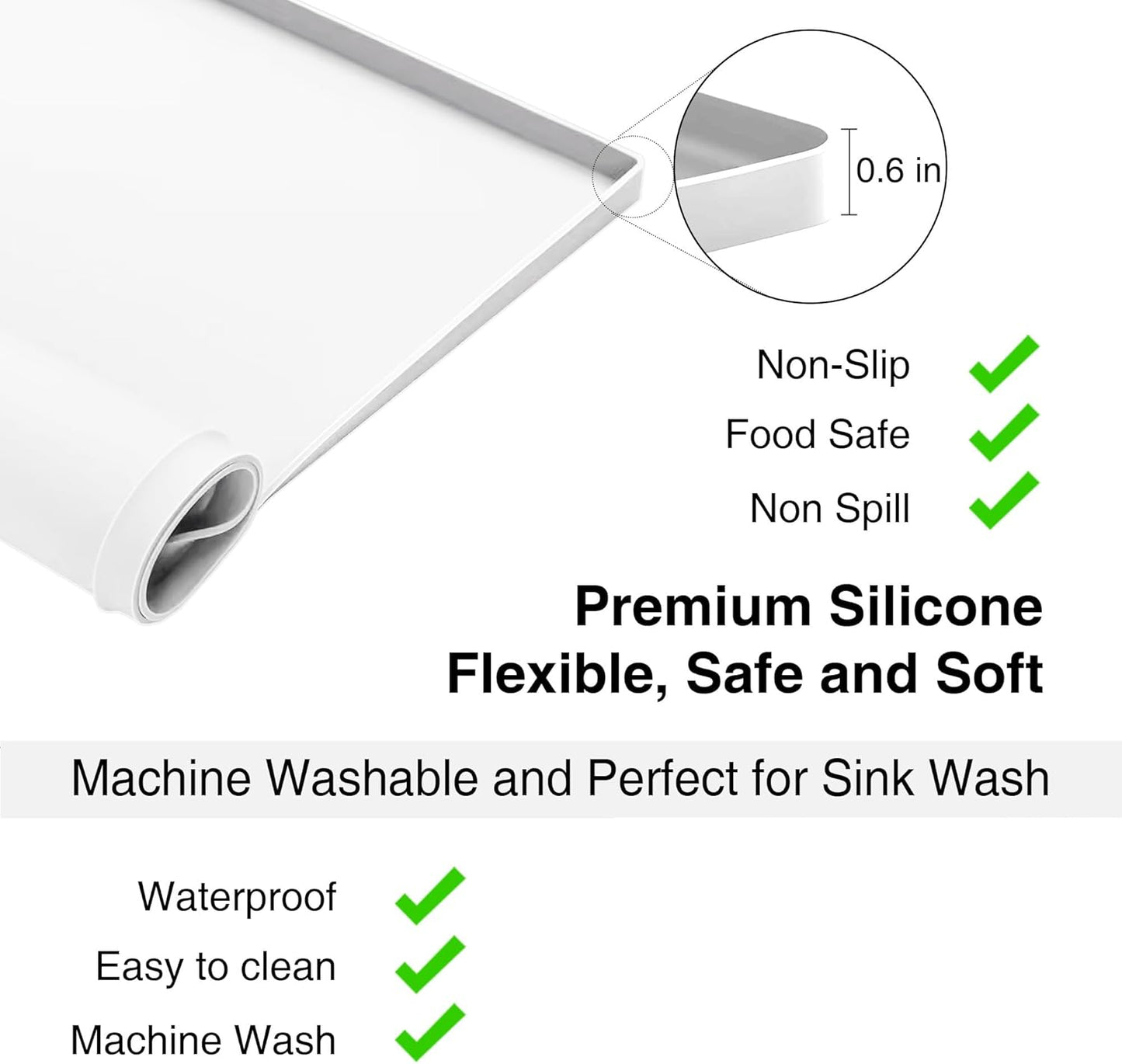 2 PACKS SEIRI Washer and Dryer Topper, 26" x 18" Silicone Top Protector Mat for Slant Top Surface Cover and Top Load Washing Machine Laundry Room Non-Slip Waterproof Dryer Cover Medium (White)