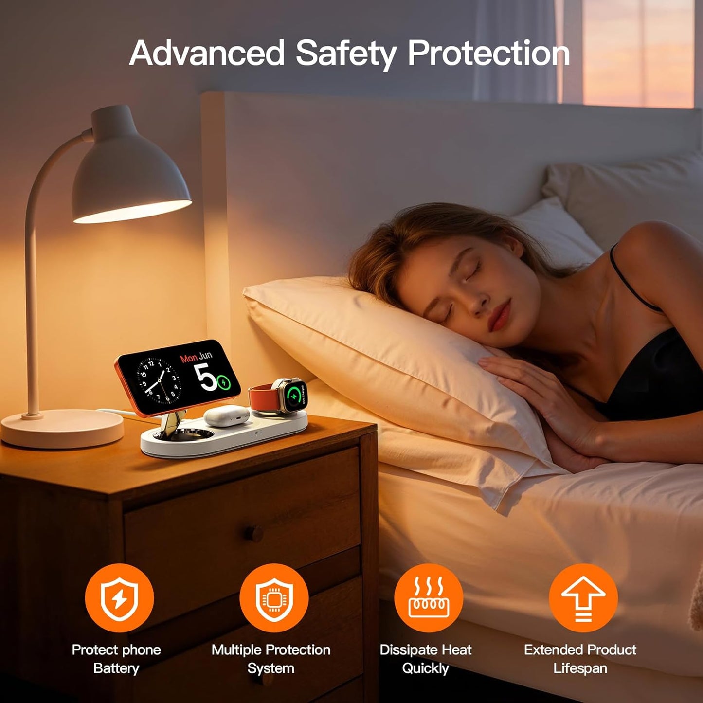 15W • Metals • Travel Ready,Magnetic 3 in 1 Wireless Charging Station,for iPhone17-12,Fast 5W Charger for Apple Watch AirPods,Foldable Stand MagSafe Charger Dock for Nightstand Desk Travel
