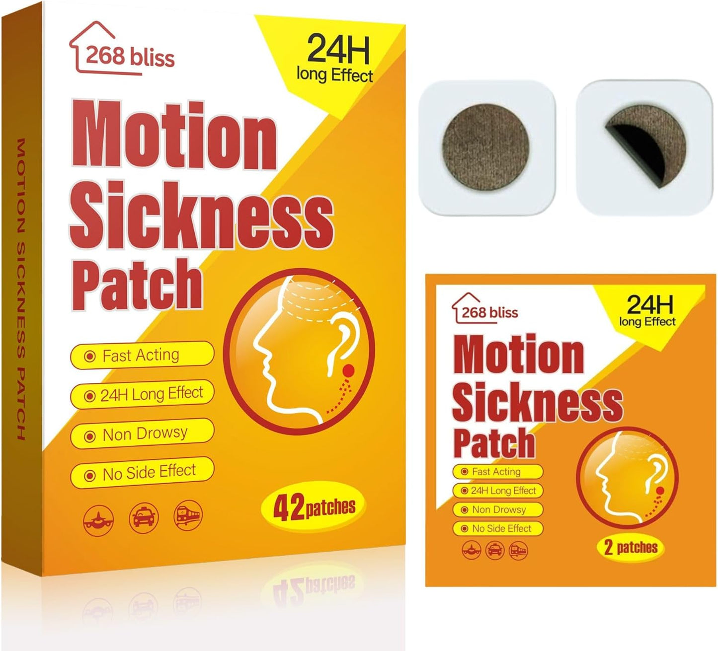 Motion Sickness Patches for Cruise,Car,Bus,Ships,Airplane,Park Rides - Non-Drowsy - Travel Essentials for Adults and Kids (28 Count (Pack of 1))