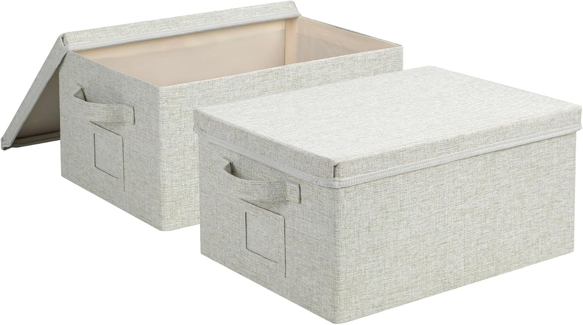 Storage Bins With Lids Closet Organizer Cabinet Box For Clothes,Toys,Shelf