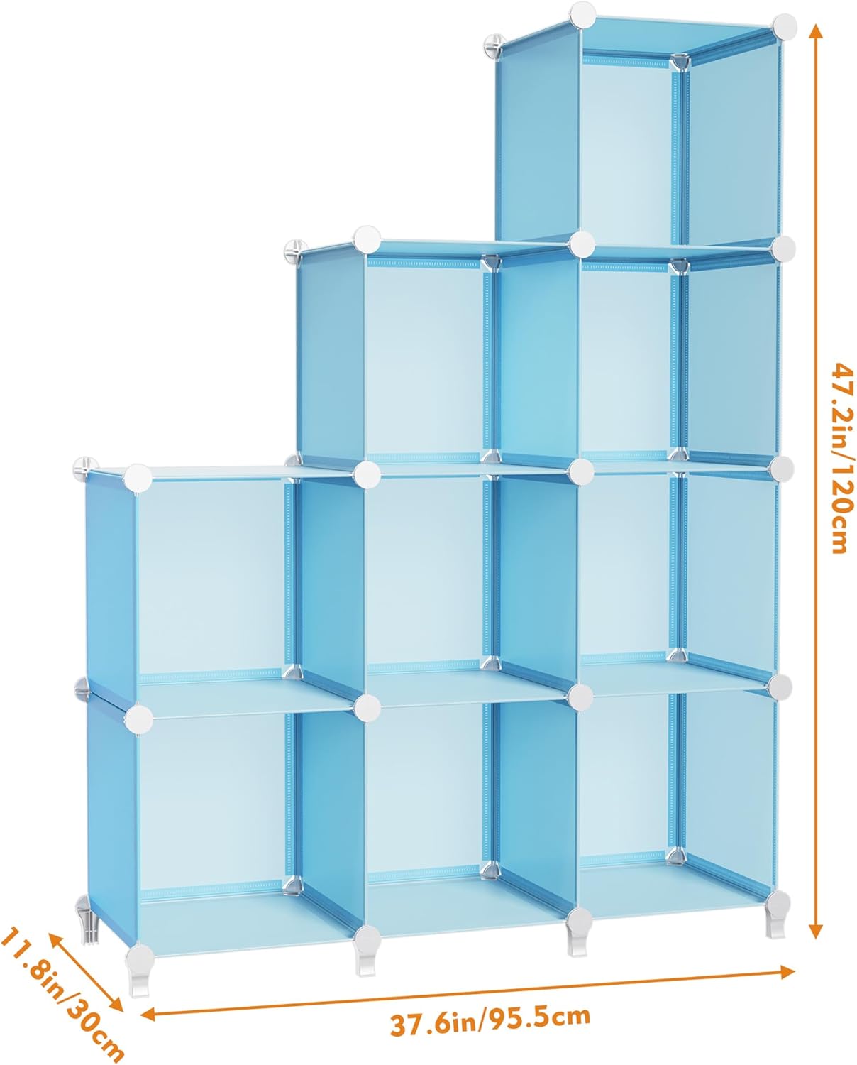 HOMIDEC Closet Organizers and Storage, 9 Cube Storage Organizer, Portable Closet Organizer Storage Cubes Shelves, Blue
