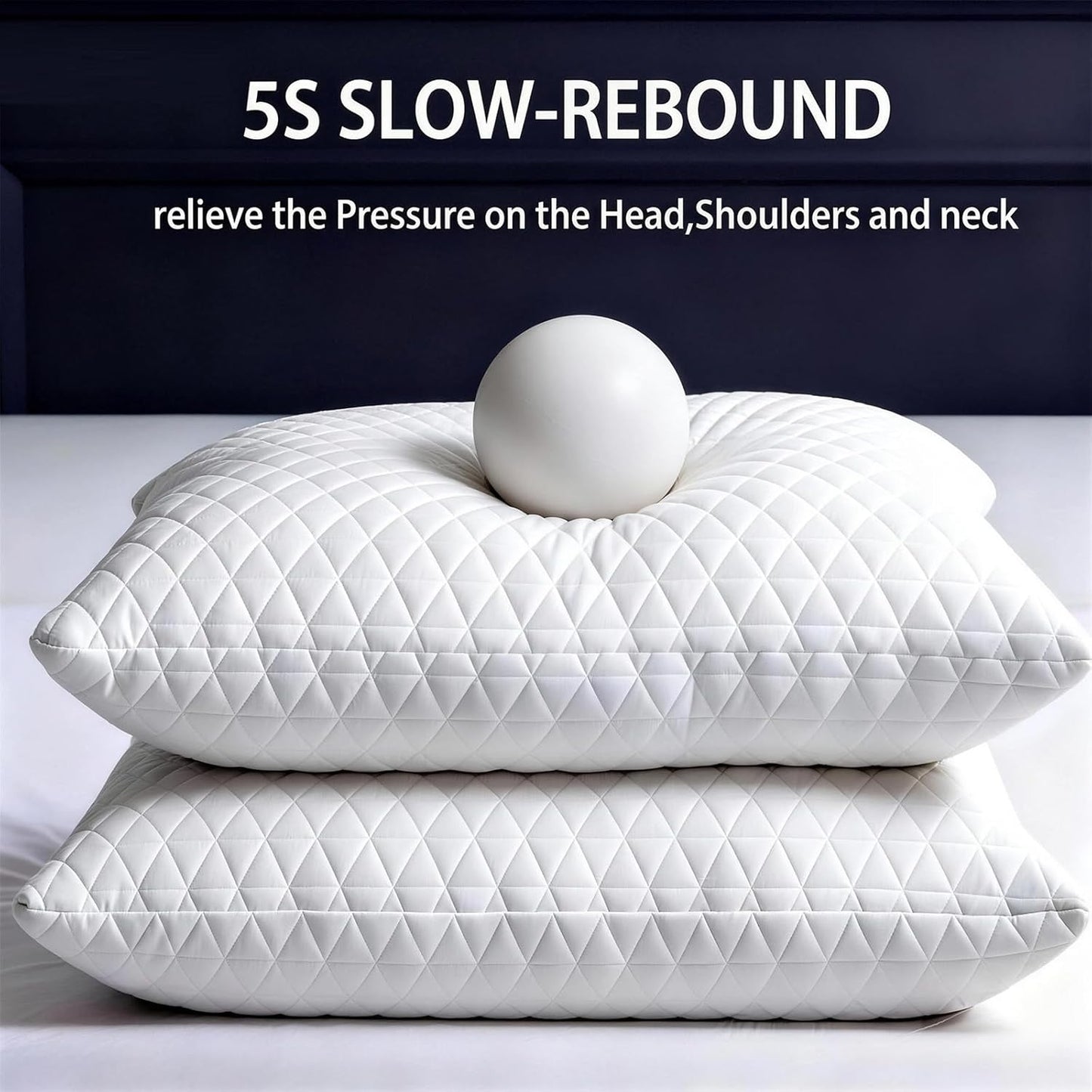 KEYOOHOME Shredded Memory Foam Pillows for Sleeping,Bed Pillows Queen Size Set of 2 Pack Cooling Adjustable,Good for Side and Back Sleeper with Washable Removable Cover