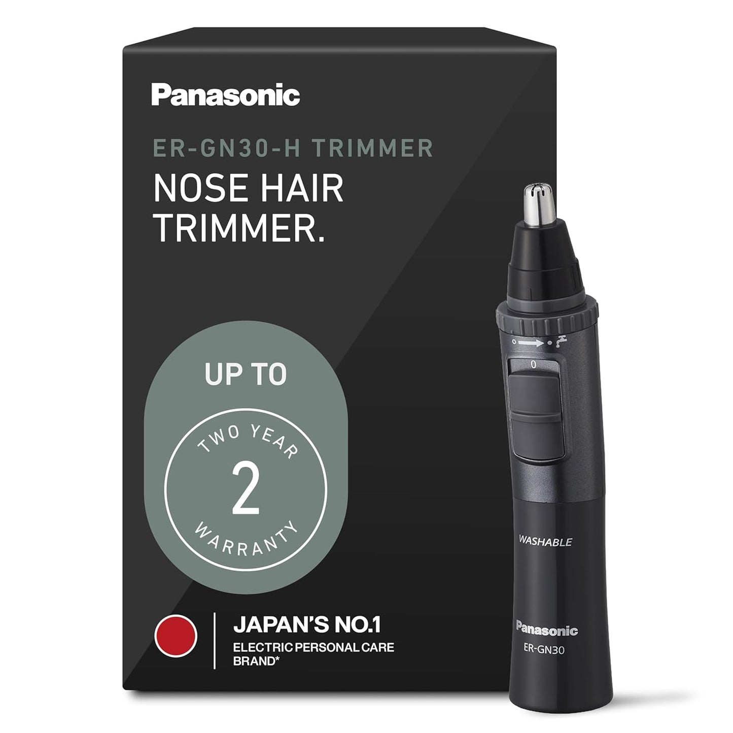 Panasonic Men’s Ear and Nose Hair Trimmer, Wet Dry Hypoallergenic Dual Edge Blade, Ear Hair Trimmer for Men - ER-GN30-H