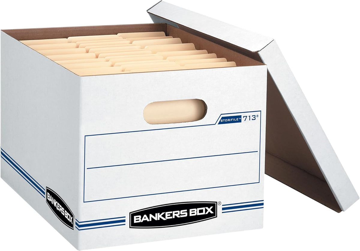 Bankers Box 30-Pack Basic-Duty File Storage Box with Lid, Letter/Legal