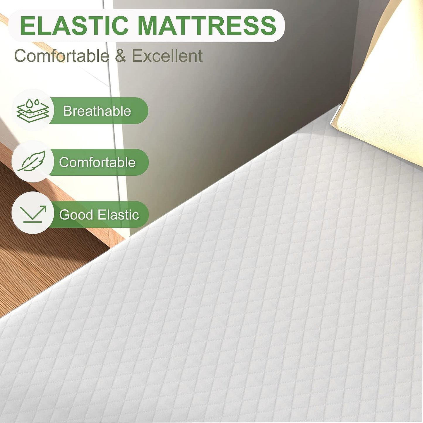FDW | 5 Inch Twin Mattress | Medium Firm | Gel Memory Foam Mattress | White | Bed in a Box, CertiPUR-US Certified | Pressure Relief, Cooling Ventilated Foam | Washable Removable Cover