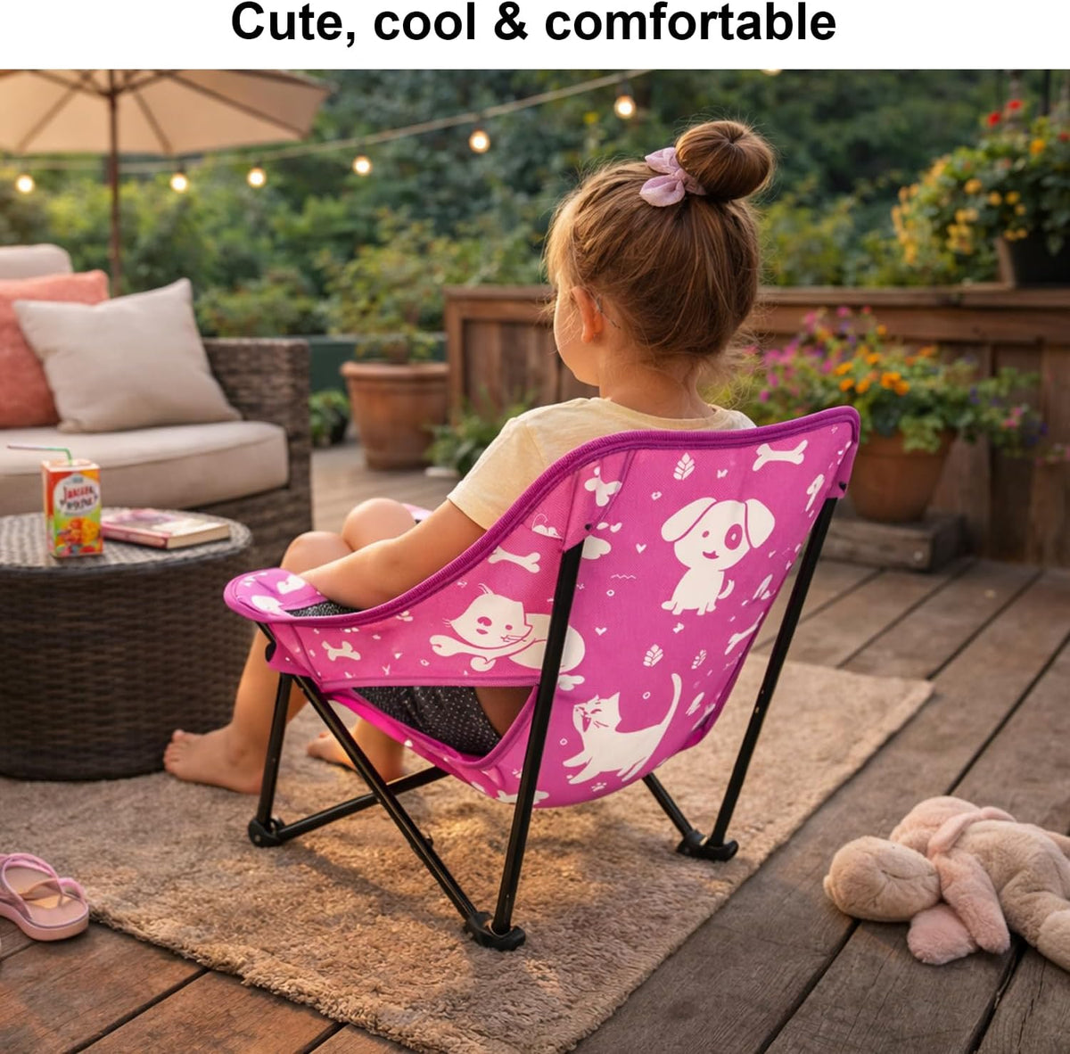 Youth and Kids Camping Chair | Ultra Lightweight, Foldable and Heavy Duty | Ideal Indoor/Outdoor Kid Chair for Camping, Beach, Sports and Lawn (Pink)