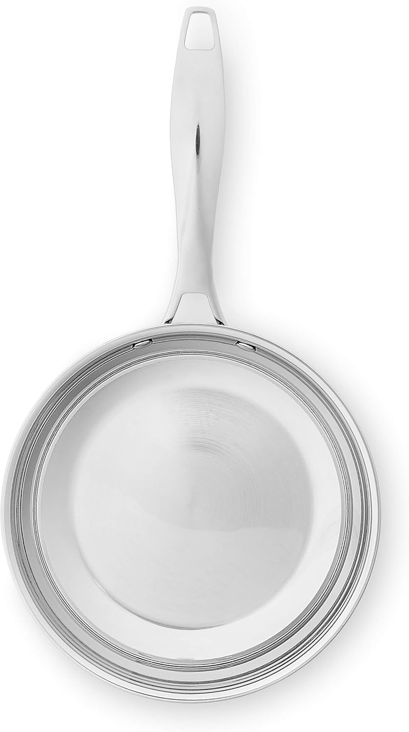Amazon Basics Stainless Steel Frying Pan Set, Induction Compatible Skillet, Oven Safe, Heat Distributes Evenly, 8-Inch & 10-Inch, 2-Piece