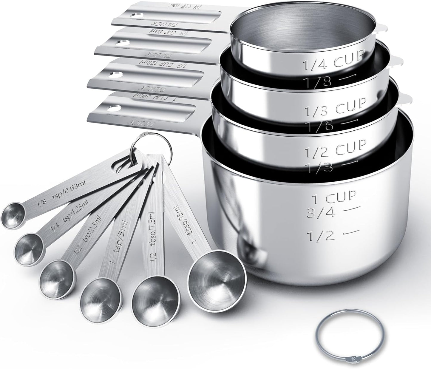 TILUCK Stainless Steel Measuring Cups & Spoons Set, Cups and Spoons,Kitchen Gadgets for Cooking & Baking (10)
