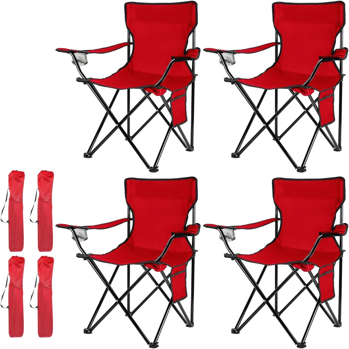 Damei century 4Pack Folding Camping Chairs, Portable for Beach, Lawn, Yard