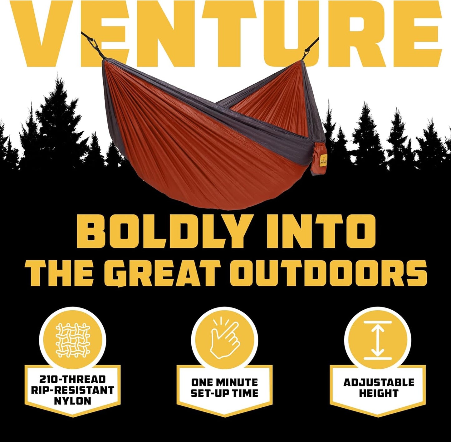 Wise Owl Outfitters Camping Hammock – up to 500lbs Portable Hammock with Tree Straps - Travel, Backpacking, Hiking, Outdoors Camping Gear - Single or Double