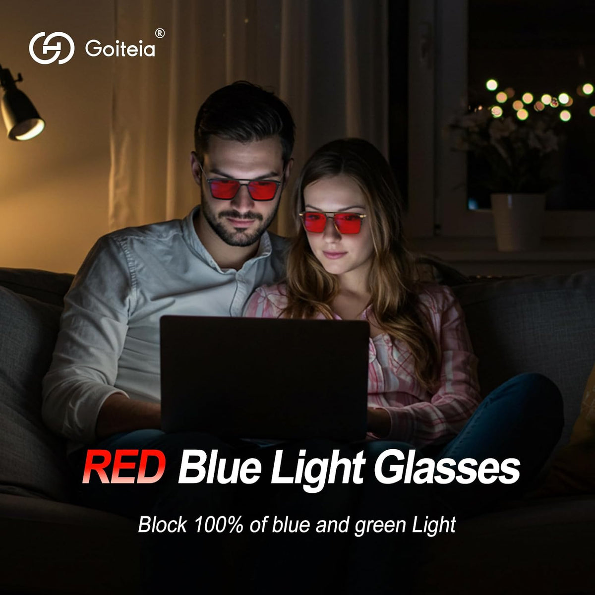 Goiteia Orange Blue Light Blocking Glasses for Sleep and Screen Use